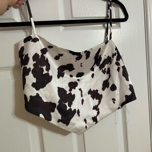 Windsor Black & White Cow Print Satin Cami